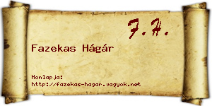 Fazekas Hágár névjegykártya